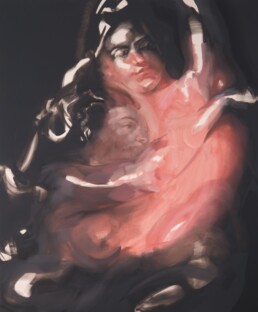 As darkness falls on a sea as smooth as glass, oil on canvas, 240X200, 2025