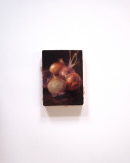 The wind it curls through heathered fields, oil on balsa wood, ca 14X10 cm, 2025