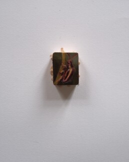 Whispers drink from mirrored ponds, oil on balsa wood, ca 5X4cm, 2025