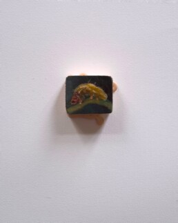 Tilt your cup and call the beast by name, oil on balsa wood, ca 4,5X5 cm, 2025